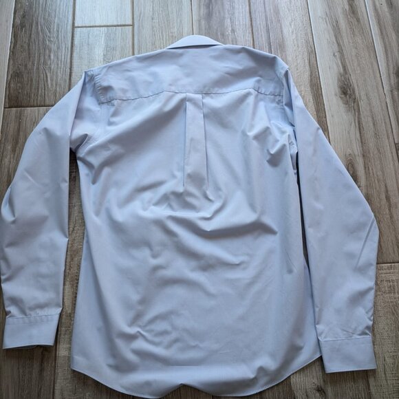 Geoffrey Beene Fitted Blue Dress Shirt 34/35 Sleeve Wrinkle Free Modern - Picture 2 of 6